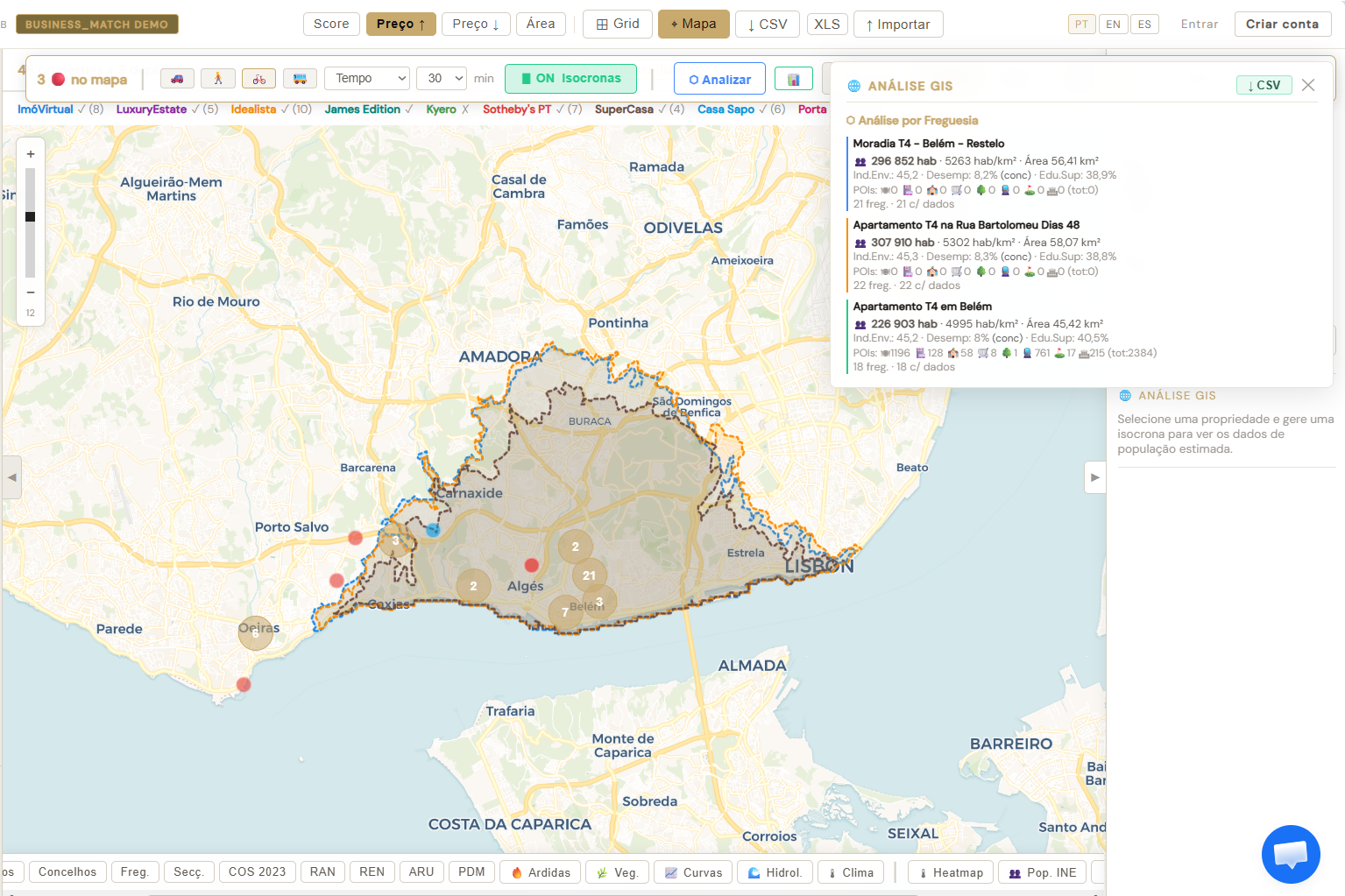 Business Match — GIS analysis layers