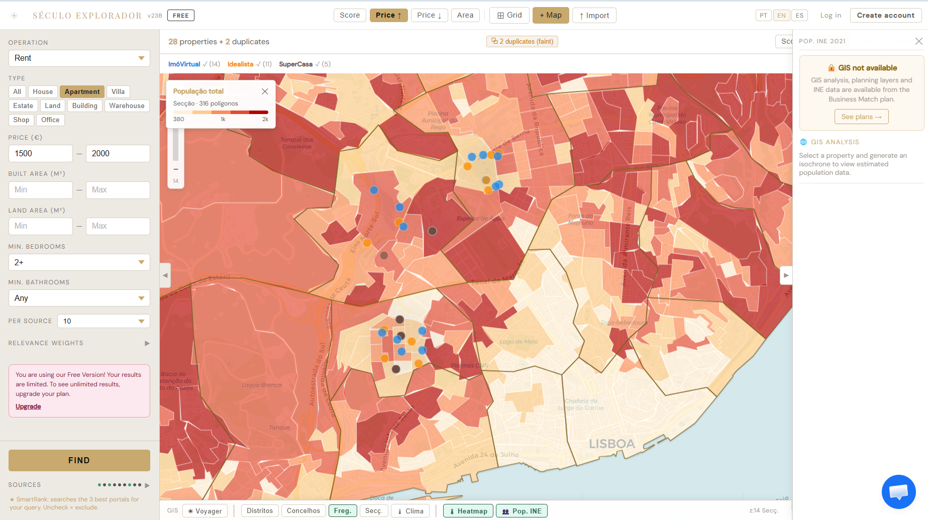 Free — Population INE data