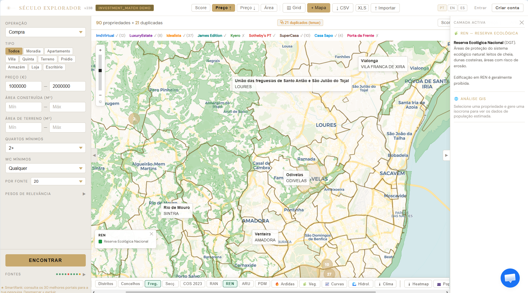 Investment Match — REN ecological reserve map