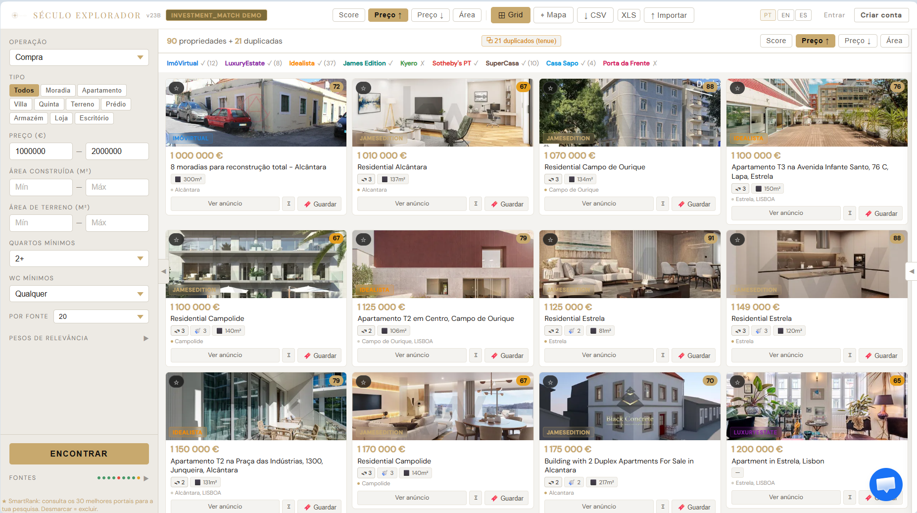 Investment Match — Search results