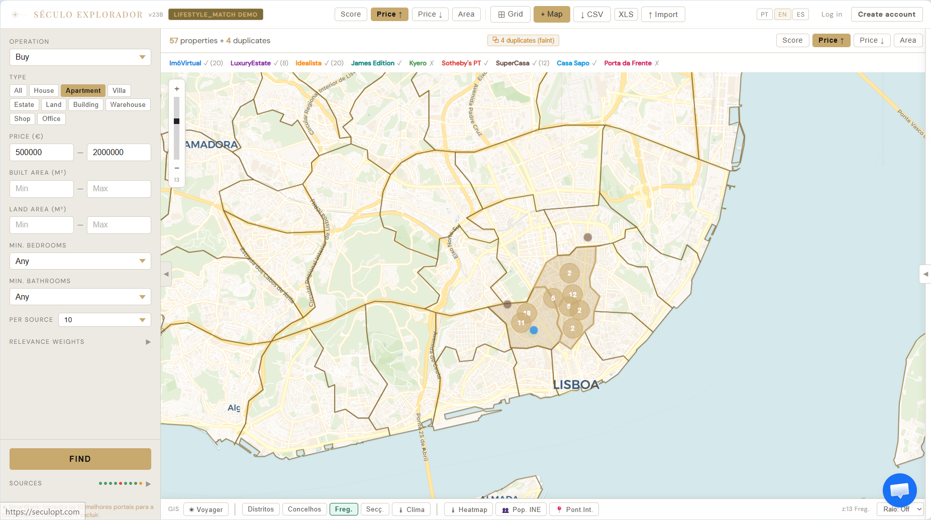 Lifestyle Match — Map search results